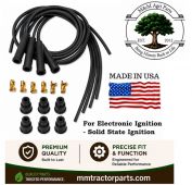 Spark plug wire set 4 Cylinder Tractor USA Made Carbon Suppression for Electronic Ignition